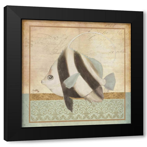 Vintage Fish I Black Modern Wood Framed Art Print with Double Matting by Medley, Elizabeth