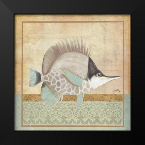 Vintage Fish IV Black Modern Wood Framed Art Print by Medley, Elizabeth