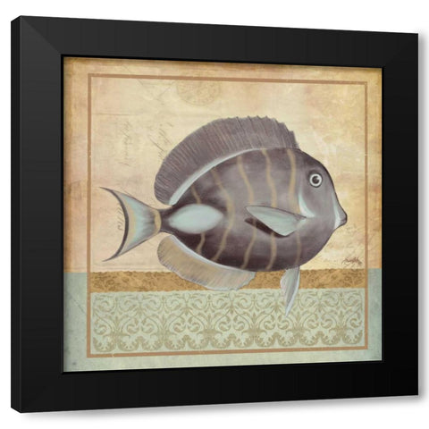 Vintage Fish II Black Modern Wood Framed Art Print by Medley, Elizabeth