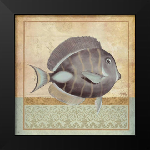 Vintage Fish II Black Modern Wood Framed Art Print by Medley, Elizabeth