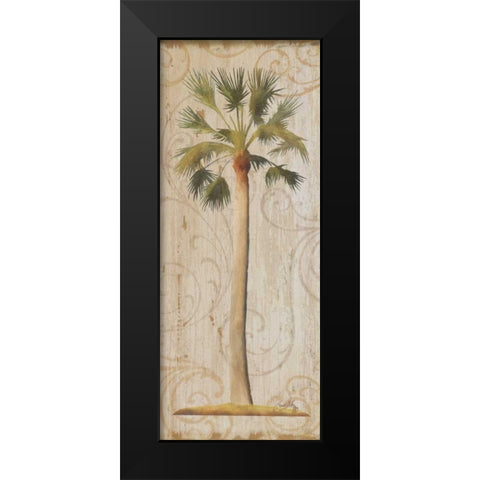 Palm Swirls I Black Modern Wood Framed Art Print by Medley, Elizabeth