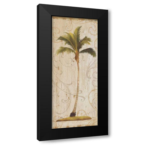 Palm Swirls II Black Modern Wood Framed Art Print with Double Matting by Medley, Elizabeth