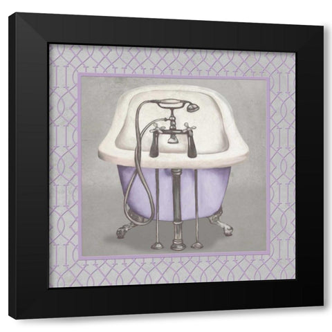 Lavender Bathroom I Black Modern Wood Framed Art Print with Double Matting by Medley, Elizabeth