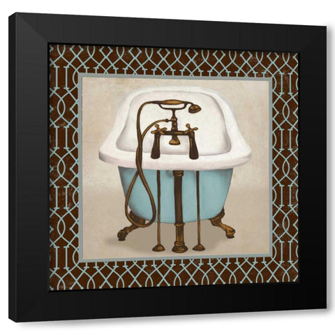 Chic Lattice Bath I Black Modern Wood Framed Art Print with Double Matting by Medley, Elizabeth