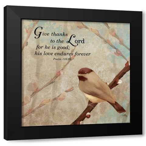 Give Thanks Black Modern Wood Framed Art Print with Double Matting by Medley, Elizabeth