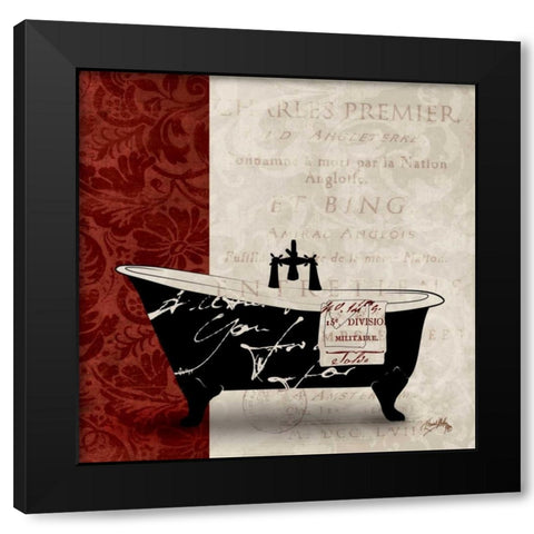 Red and Black Bath Tub I Black Modern Wood Framed Art Print with Double Matting by Medley, Elizabeth