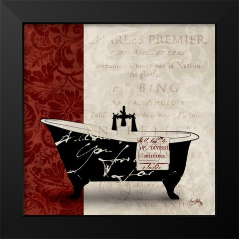 Red and Black Bath Tub I Black Modern Wood Framed Art Print by Medley, Elizabeth