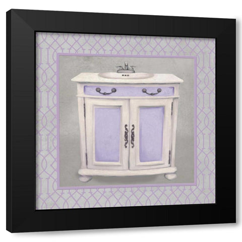 Lavender Bathroom II Black Modern Wood Framed Art Print with Double Matting by Medley, Elizabeth