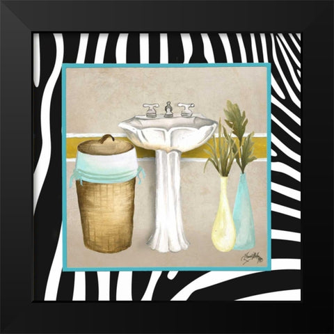 Zebra Bath II Black Modern Wood Framed Art Print by Medley, Elizabeth