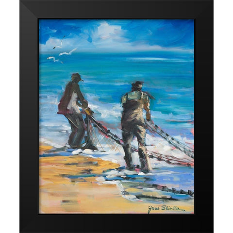 Fishermans Cove Black Modern Wood Framed Art Print by Slivka, Jane