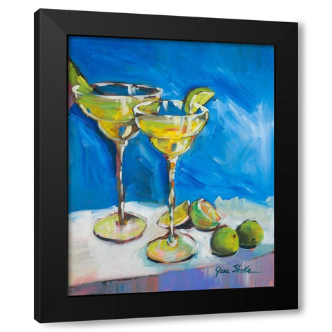 Slice of Lime II Black Modern Wood Framed Art Print by Slivka, jane