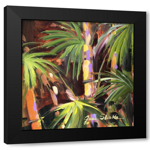 Palms in the Night I Black Modern Wood Framed Art Print with Double Matting by Slivka, Jane