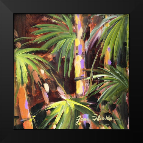 Palms in the Night I Black Modern Wood Framed Art Print by Slivka, Jane