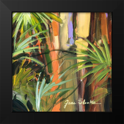 Palms in the Night II Black Modern Wood Framed Art Print by Slivka, Jane