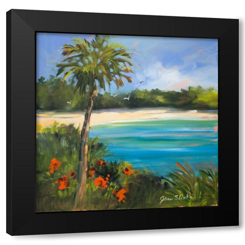 Palm Isle Black Modern Wood Framed Art Print with Double Matting by Slivka, Jane