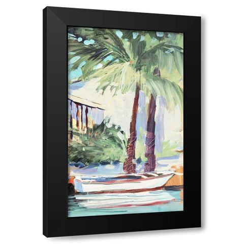 Docked By The Palms Black Modern Wood Framed Art Print by Slivka, Jane