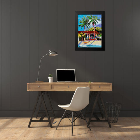 Caribbean Shore Black Modern Wood Framed Art Print by Slivka, Jane