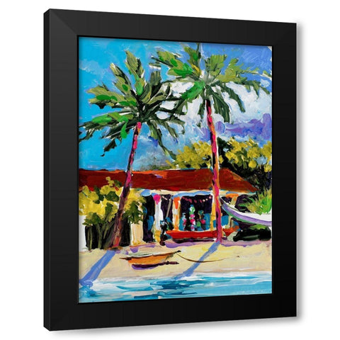 Caribbean Shore Black Modern Wood Framed Art Print by Slivka, Jane