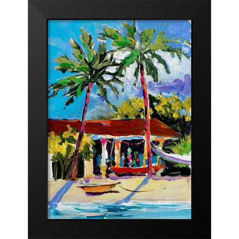 Caribbean Shore Black Modern Wood Framed Art Print by Slivka, Jane