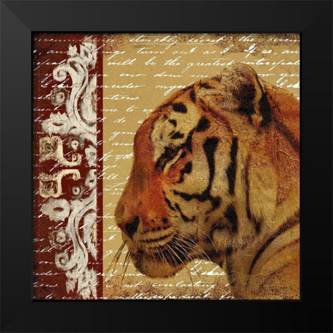 Safari Script II Black Modern Wood Framed Art Print by Pinto, Patricia