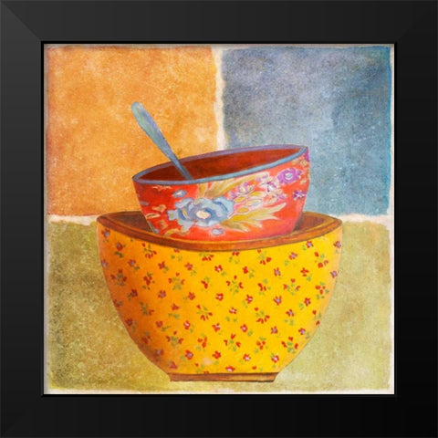 Collage Bowls II Black Modern Wood Framed Art Print by Pinto, Patricia
