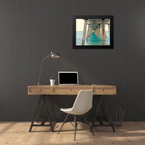 Juno Pier Black Modern Wood Framed Art Print by Saghini, Lisa Hill