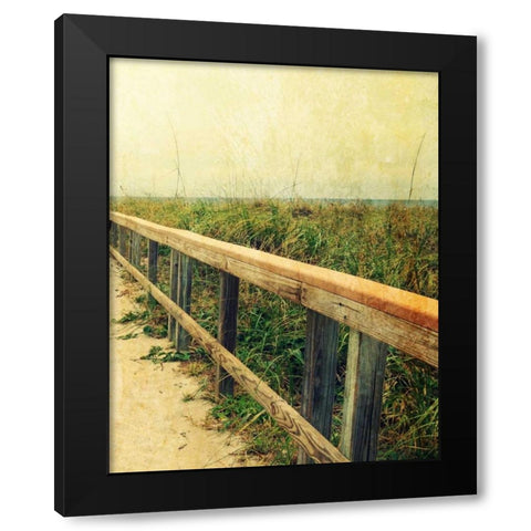 Beach Rails II Black Modern Wood Framed Art Print with Double Matting by Saghini, Lisa Hill