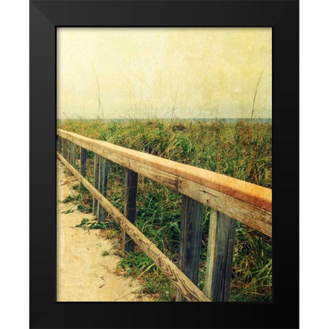 Beach Rails II Black Modern Wood Framed Art Print by Saghini, Lisa Hill