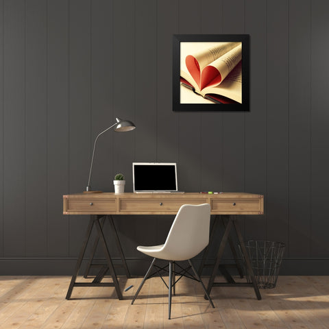 Open Book Black Modern Wood Framed Art Print by Saghini, Lisa Hill