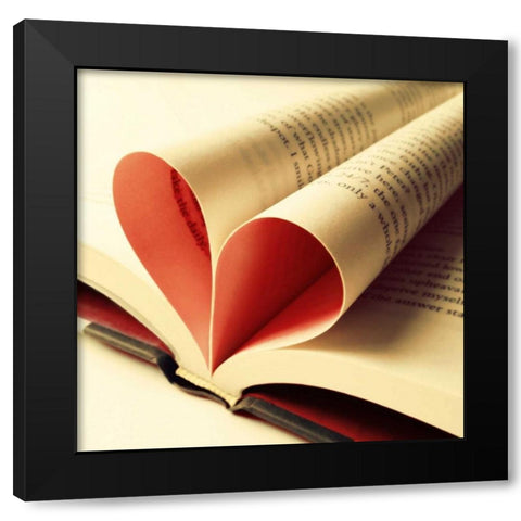 Open Book Black Modern Wood Framed Art Print by Saghini, Lisa Hill