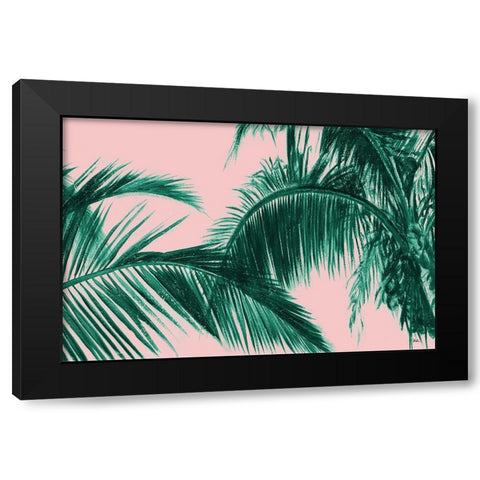 Modern Coconut Palms Black Modern Wood Framed Art Print with Double Matting by Pinto, Patricia