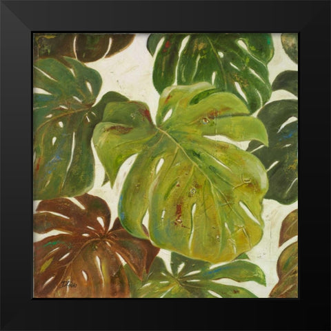 Green Touch I Black Modern Wood Framed Art Print by Pinto, Patricia