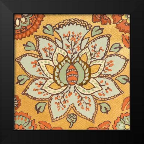 Persian Floral V Black Modern Wood Framed Art Print by Loreth, Lanie