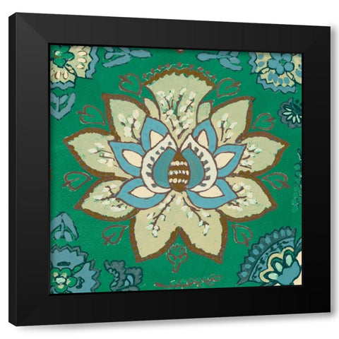 Persian Emerald II Black Modern Wood Framed Art Print with Double Matting by Loreth, Lanie