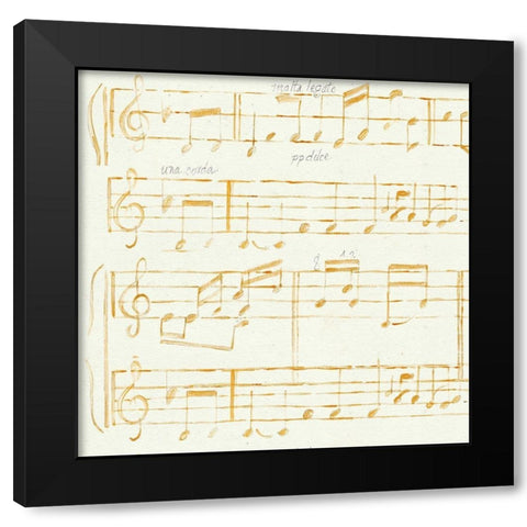 Music Notes Black Modern Wood Framed Art Print by Gaynor, Janice