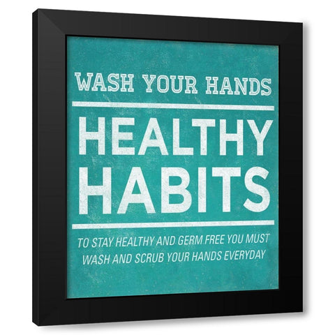 Healthy Habits I Black Modern Wood Framed Art Print by SD Graphics Studio