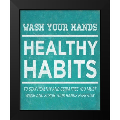 Healthy Habits I Black Modern Wood Framed Art Print by SD Graphics Studio
