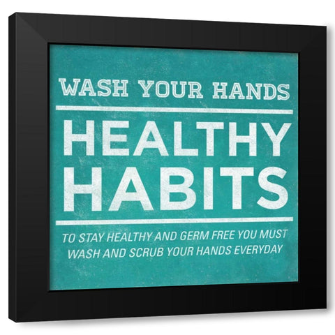 Healthy Habits I Black Modern Wood Framed Art Print with Double Matting by SD Graphics Studio
