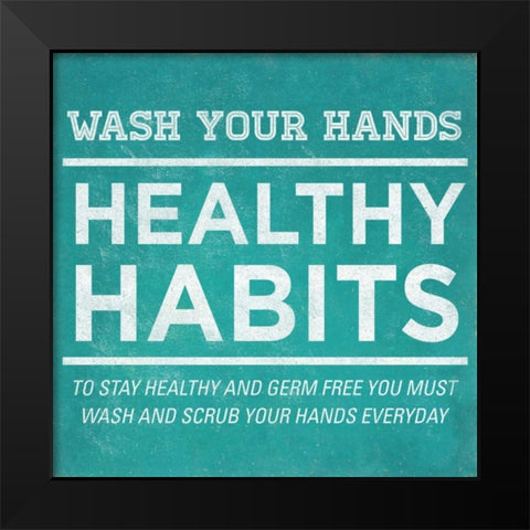 Healthy Habits I Black Modern Wood Framed Art Print by SD Graphics Studio