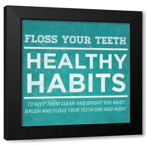 Healthy Habits II Black Modern Wood Framed Art Print with Double Matting by SD Graphics Studio