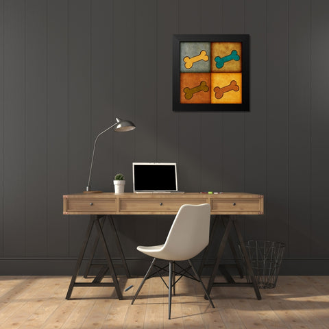Paws and Treats II Black Modern Wood Framed Art Print by SD Graphics Studio