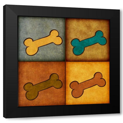 Paws and Treats II Black Modern Wood Framed Art Print by SD Graphics Studio