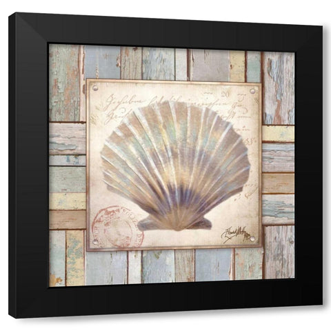 Beach Shell I Black Modern Wood Framed Art Print with Double Matting by Medley, Elizabeth