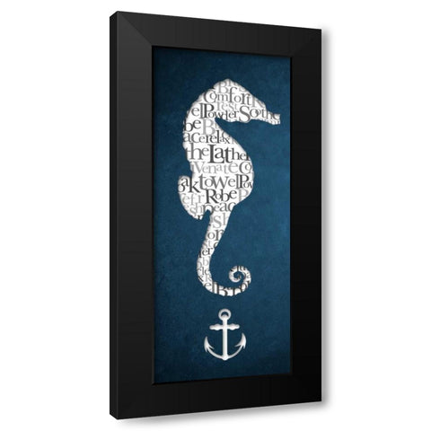 Bath Seahorse I Black Modern Wood Framed Art Print by Medley, Elizabeth