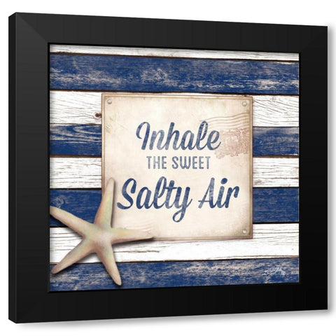 Salty Air Border Black Modern Wood Framed Art Print with Double Matting by Medley, Elizabeth