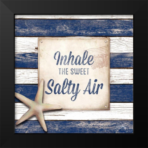 Salty Air Border Black Modern Wood Framed Art Print by Medley, Elizabeth