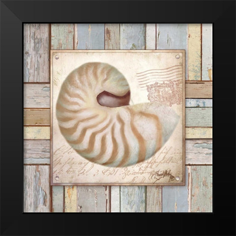 Beach Shell III Black Modern Wood Framed Art Print by Medley, Elizabeth