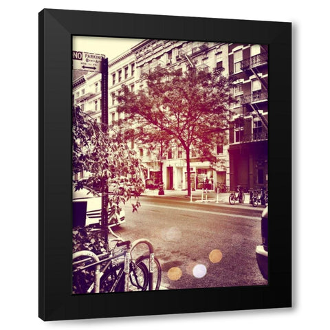 Downtown Black Modern Wood Framed Art Print by Acosta