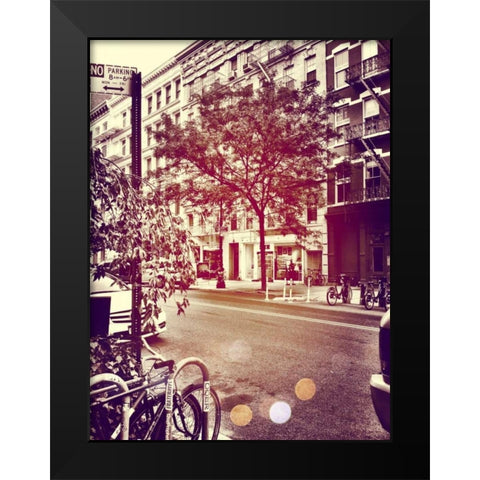 Downtown Black Modern Wood Framed Art Print by Acosta