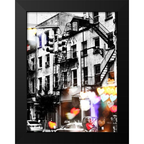 I heart NY Black Modern Wood Framed Art Print by Acosta
